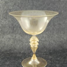 Crystal-gold raised bowl with spherical droplet