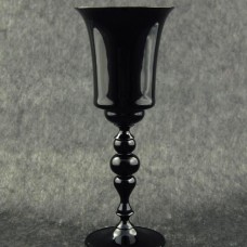Black goblet with baluster stem, topped by two spheres